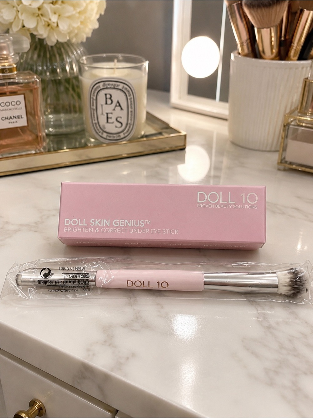 Doll 10 Doll Skin Genius Brighten & Correct Under Eye Stick with Brush!